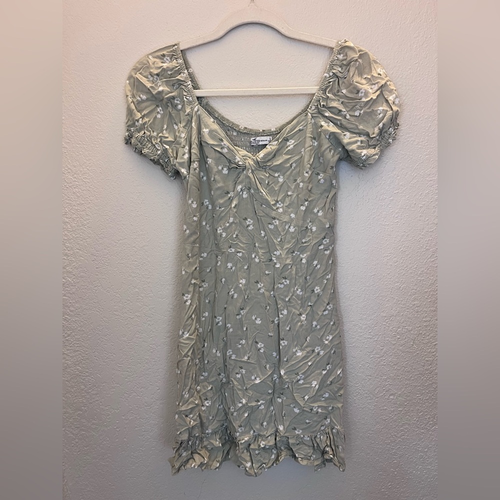 Hollister Light Green Floral Mini Dress
